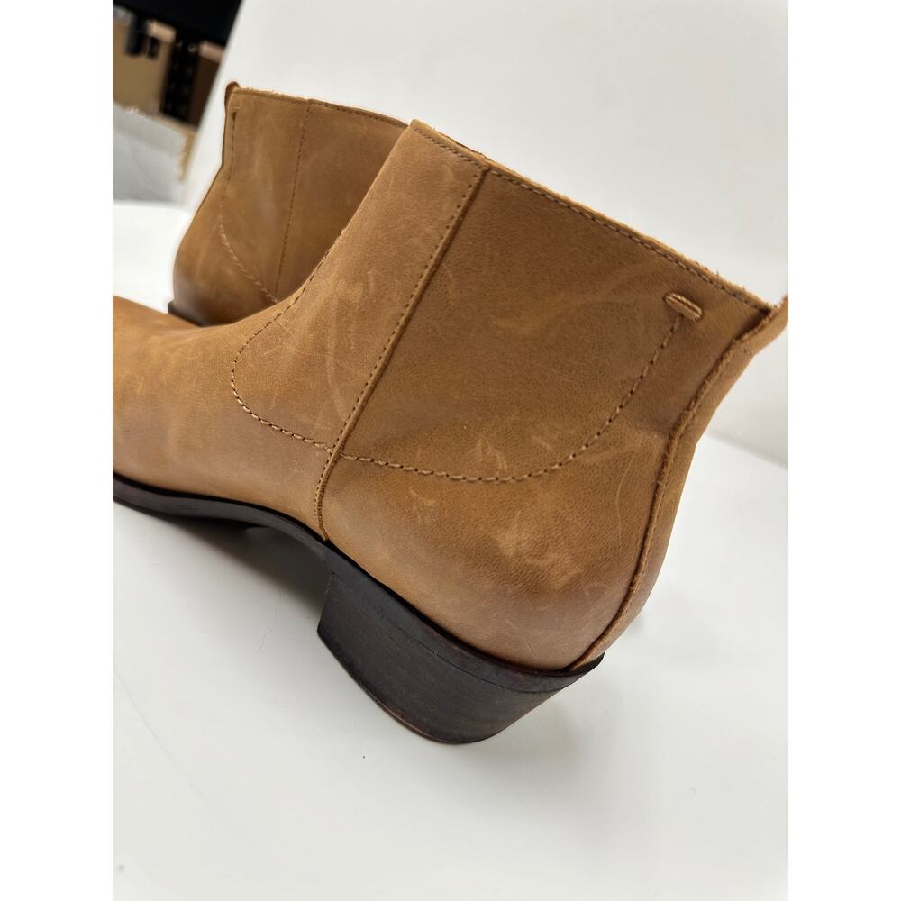 Lucky Brand Blandre Women 6 Shoes Brown Leather Pull Up Ankle Bootie Casual Zip - Picture 8 of 12